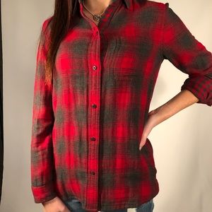 Madewell Flannel button blouse